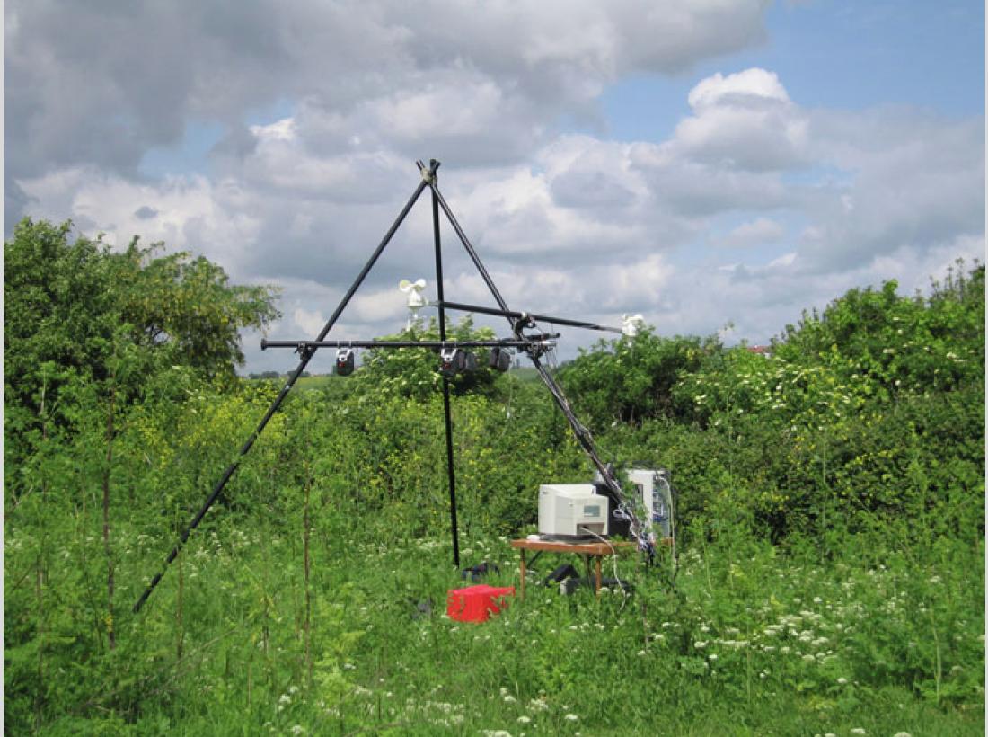 Photograph of the Ambient Weather Sound Machine project on Two Tree Island, Essex.