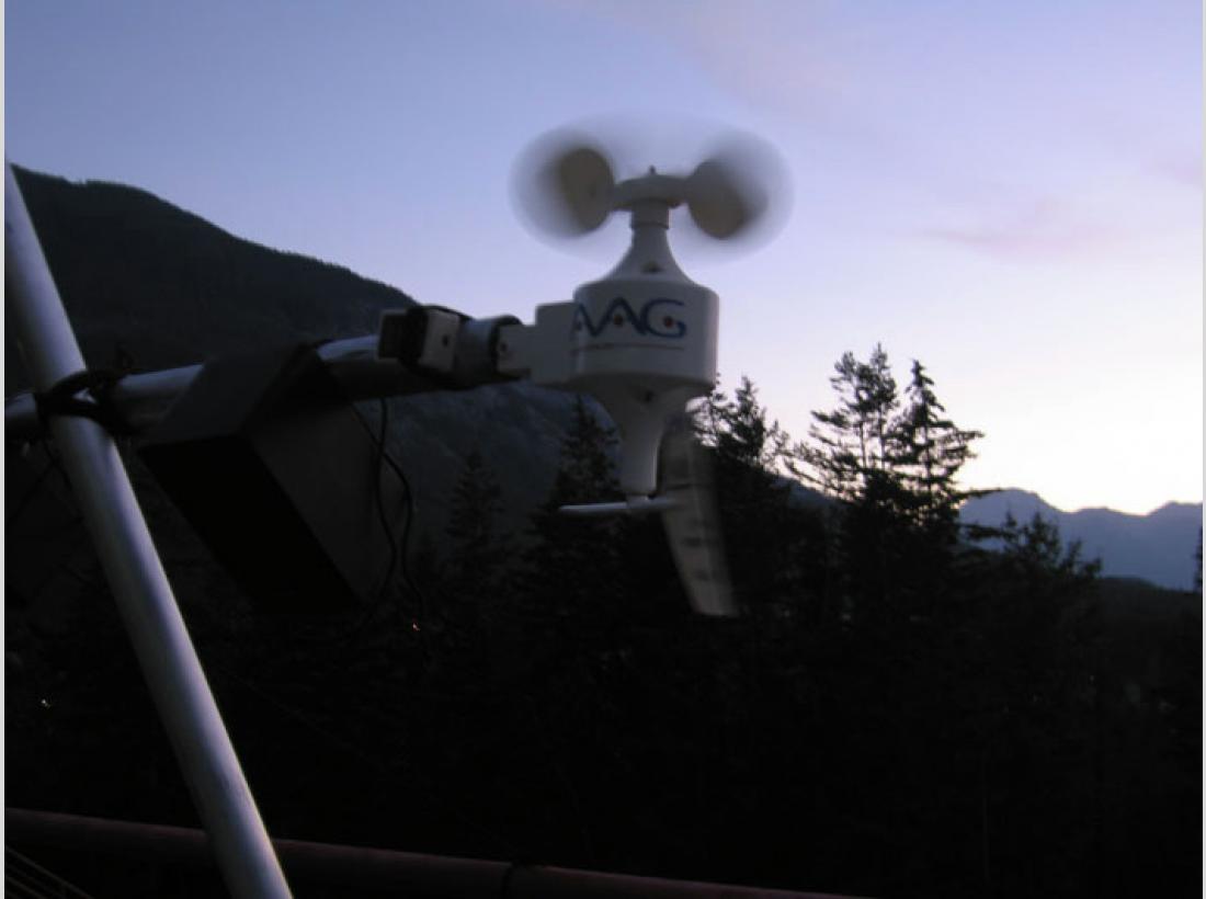 Photograph of the Ambient Weather Sound Machine project at Banff New Media Institute in Canada.